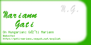 mariann gati business card